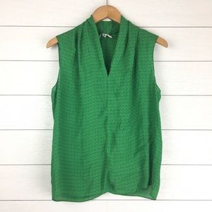 Cabi Kelly Emerald Green Pin Dot Shell V-Neck m